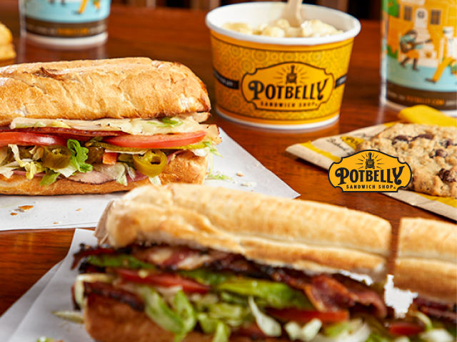 May contain: examples of dishes served in the Potbelly Sandwich Works - Washtenaw restaurant, interior or exterior of Potbelly Sandwich Works - Washtenaw restaurant